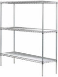 Omega Stainless Steel Shelves, 24" Deep x 60" Wide x 34" High 3 Tier Heavy Duty Wire Shelving Unit for Kitchen Garage Office Restaurant Warehouse 800-lb Per Shelf Weight Capacity