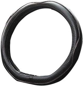 Mayco Bell Flat Bottom Steering Wheel Cover Anti-Slip,Safety,Soft,Breathable,Durable,Full Surround,Comfortable Grip Microfiber Leather (D Shape, Black Gray)