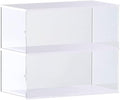 Choowin 2 Layer Acrylic Display Case for Lego Cars (McLaren P1, Ferrari SP3, Bugatti Chiron, Porsche 911, Lamborghini) & 1/8 Diecast Cars - Dustproof Assemble Display Case with Door (White)