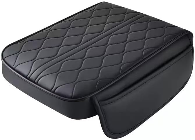 1 Pack Car Center Console Cover Custom Fit for Alfa Romeo Stelvio 2017-2021 2022, Leather Memory Foam Armrest Cushion Protector, Anti-Scratch Durable Armrest Pad,Black
