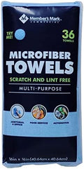 Member Mark Premium Microfiber Cleaning Towels 36 Count (Choose Color) (Blue)