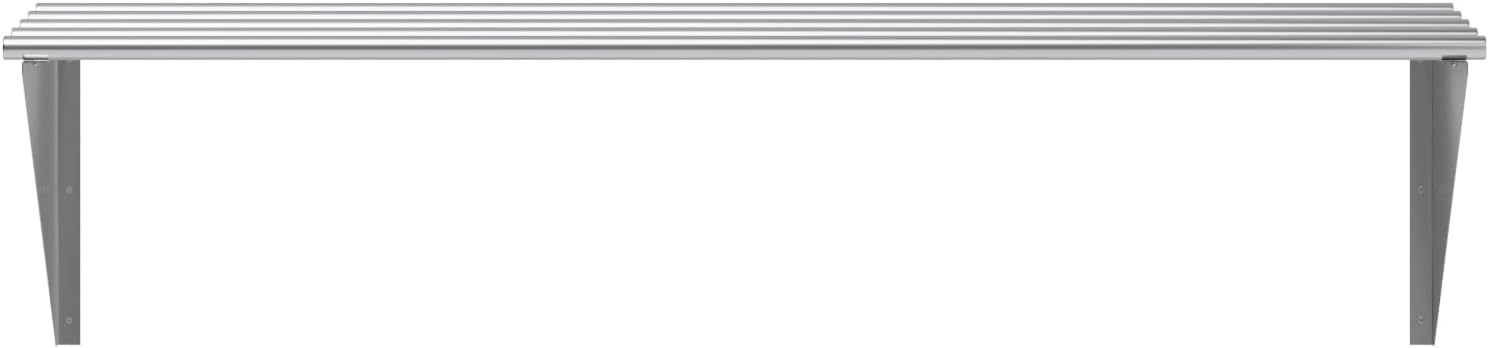 AmGood 18 in. x 60 in. NSF Stainless Steel Tubular Wall Shelf | Heavy-Duty Metal Shelving for Appliances & Equipment | Ideal for Kitchen, Restaurant, Garage, Laundry, Utility Room