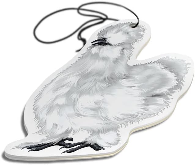 WIRESTER Hanging Air Freshener for Car, Home, Bathroom, Office, Decorative Charm Ornaments, White Silkie Chicken