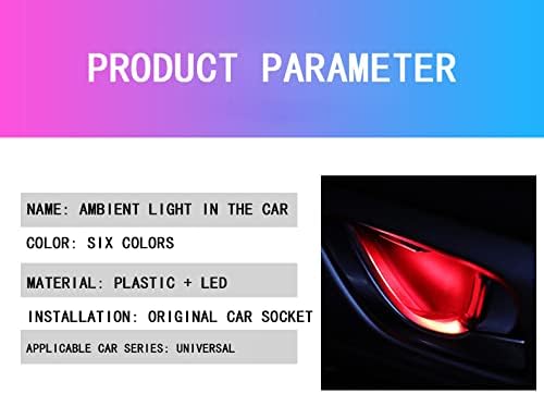 Automotive Door Handle Lights,12V 4pcs LED Interior Lights Multicolor Universal Fit for Car Interior Atmosphere Light (Red)
