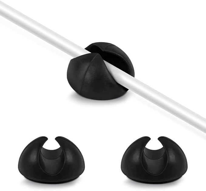 TRUE LINE Automotive 10-Pack Phone Cord Holder - Adhesive Cable Clips - Cord Clips for Desk & Cars, Black, 6 Inches