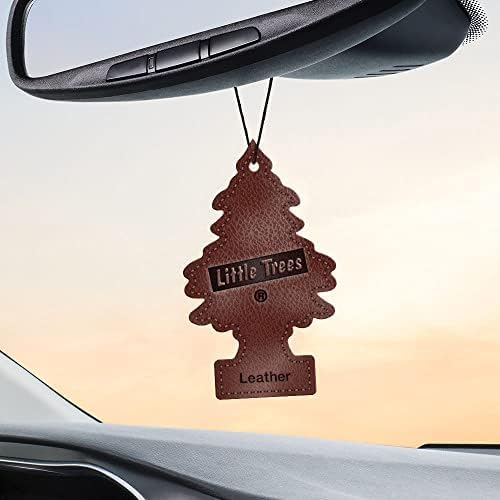 LITTLE TREES Car Air Freshener | Hanging Tree Provides Long Lasting Scent for Auto and Home | Leather, 24 Air Fresheners