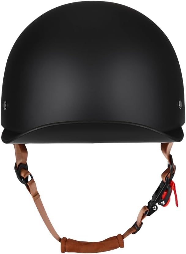 Vintage Retro Open Face Motorcycle Helmet Baseball Cap Half Helmets with pull-down Lens for Men Women Moped Cap Jet Scooter Street Cruiser - DOT Certified (Matte Black,X-Large)