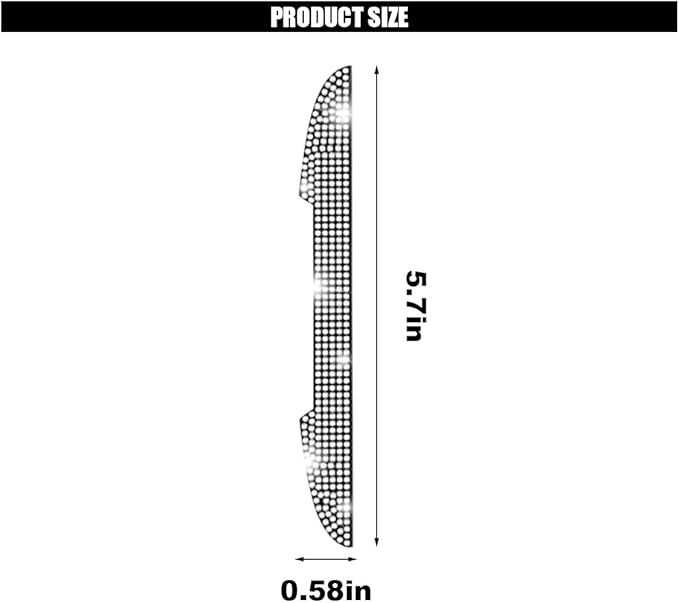 4PCS Bling Car Door Handle Scratch Protector, Crystal Rhinestone Sticker Car Door Edge Guard, Side Rearview Mirror Anti-Collision Strip, Exterior Accessories for Women Men (White)