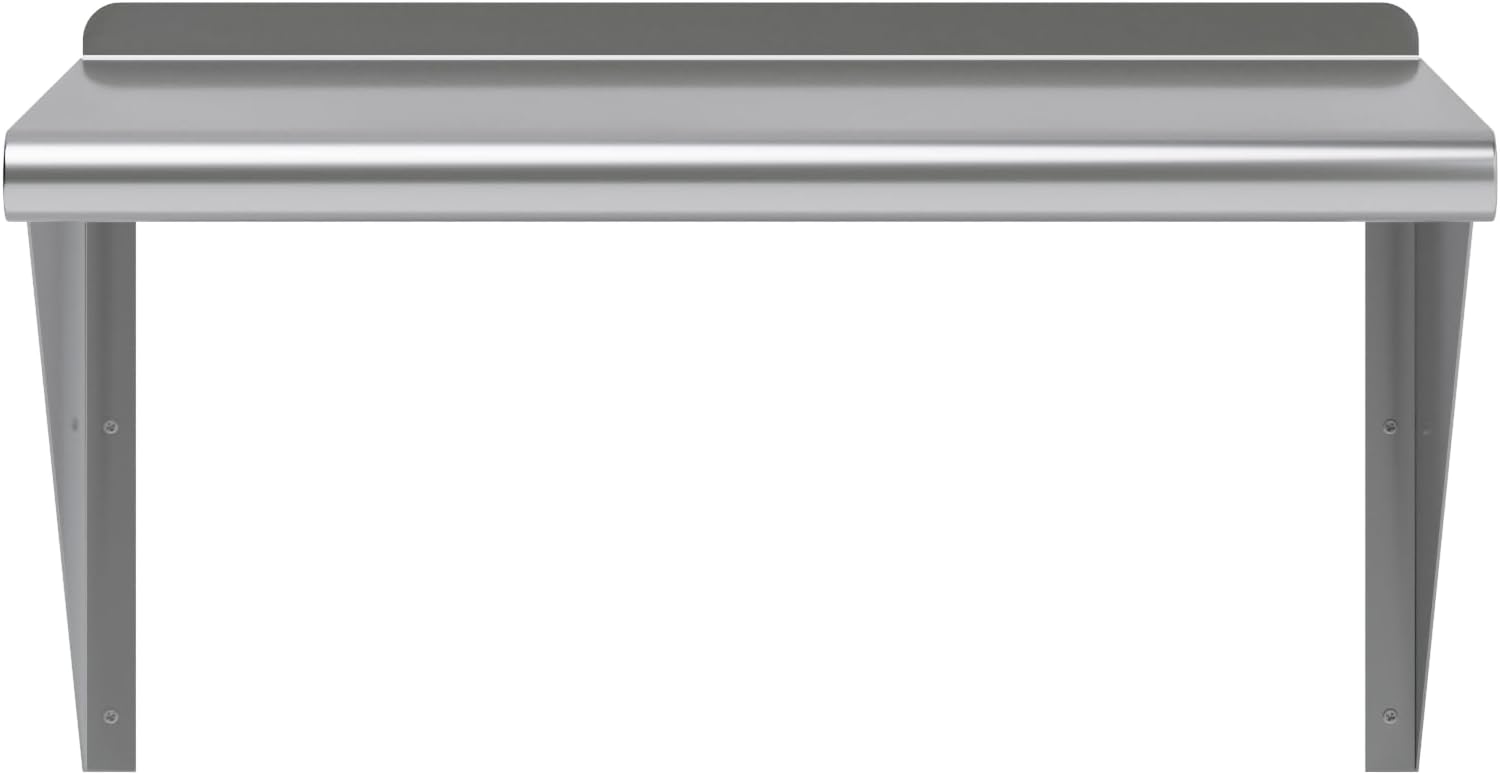 AmGood 24" Long X 16" Deep Stainless Steel Wall Shelf | NSF Certified | Appliance & Equipment Metal Shelving | Kitchen, Restaurant, Garage, Laundry, Utility Room