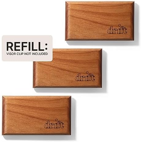 Drift Car Air Freshener - The Original Wood Air Freshener - Car Odor Eliminator - Long Lasting Scent - Metal Clip - Clean Ingredients - Coconut & Pistachio Scent 3 Pack Refill - NO CLIP INCLUDED