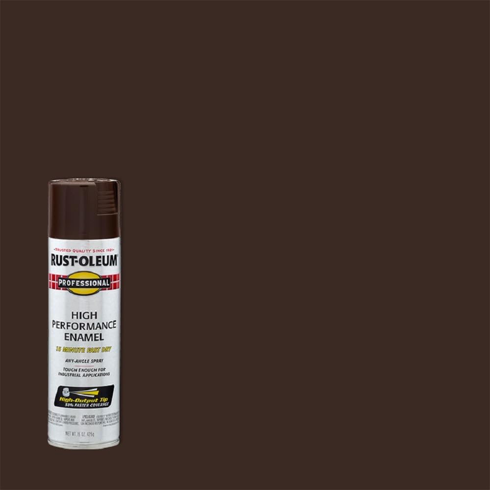 Rust-Oleum 7548838 Professional High Performance Enamel Spray Paint, 15 Oz, Gloss Dark Brown