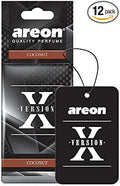 AREON X AXV04 Hanging Best Car Air Freshener Coconut Scent, Paper Hanging Ornaments, Long Lasting Scent for Car or Home 12 Pack