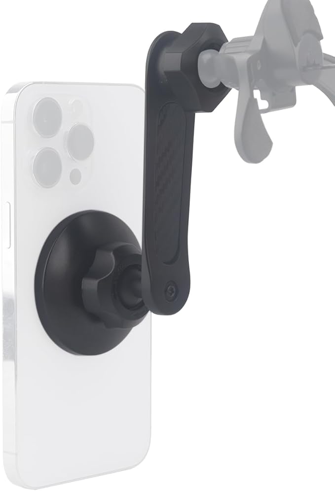 17mm Magnetic Ball Phone Mount Holder for Magsafe Phones, with Aluminium Extension Arm for Car Air Vent CD Slot Mount (4.26" Metal Arm)