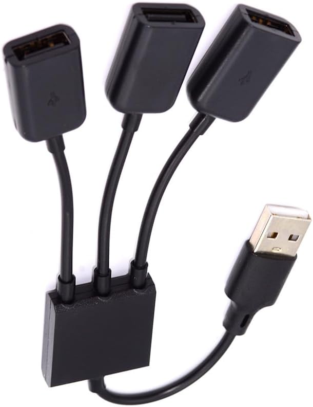 JSER USB 2.0 to 3 Ports Hub Expansion Expander Multiple Cable 480Mbps Bus Power for Laptop Notebook PC Mouse Flash Disk