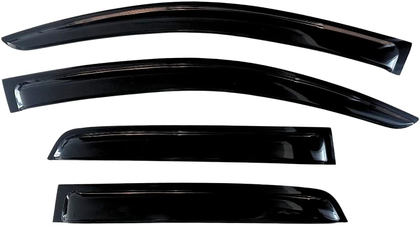KPY Window Visors Rain Guards Compatible with 2009-2014 Ford F150 SuperCrew, Window Wind Deflectors Vent for 2010-2014 F150 SVT Raptor 4PC Tape-On for 2009 2010 2011 2012 2013 2014 (SuperCrew Only)