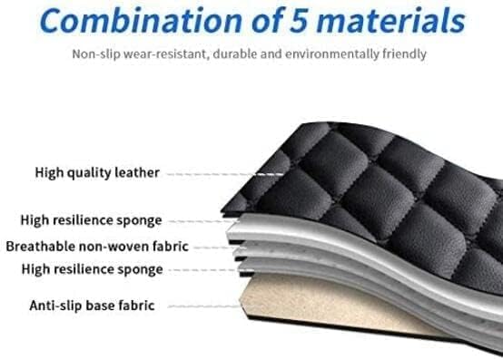 Custom Car Floor Mat Compatible with 97% Car Models Luxury Leather All Weather Waterproof Anti-Skid Full Coverage Car Mats (Black Beige)