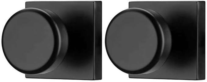 Black Door Knobs Interior, Pismo Doorknobs with Square Rosette for Closet