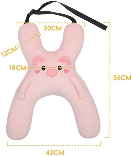 Car Pillow for Travel – Animal-Themed Car Seat Cushion with Safety Belt Protector – 4 Cute Styles: Pig, Dog, Rabbit, Panda (Rabbit)