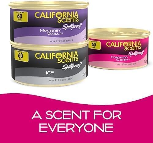 Can Air Freshener and Odor Neutralizer by California Scents, Set of 12 Spillproof Cans for Home and Car, Coronado Cherry, 1.5 Oz Each (Pack of 12)