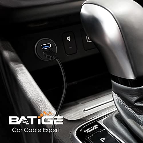 BATIGE 2 Ports Dual USB 3.0 Male to USB 3.0 Female AUX Flush Mount Car Mount Extension Cable for Car Truck Boat Motorcycle Dashboard Panel -6ft