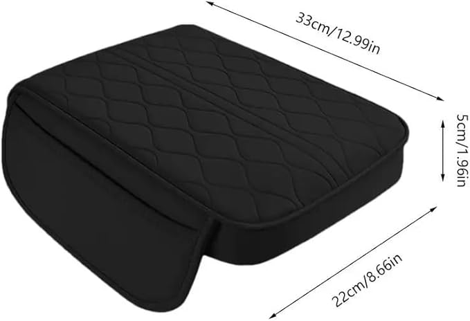 Car Center Console Cushion for Chevrolet City Express 2015-2018, Nappa Leather Memory Foam Armrest Cover with Side Storage Pockets, Auto Elbow Support Pad 1pc,Grey