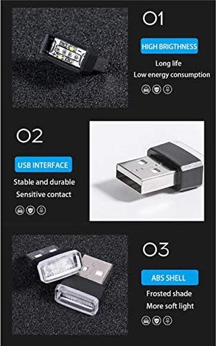 2 Piece Color Ultra USB Plug In Mini LED Car Interior Ambient Lighting Lamp Kit (PINK)