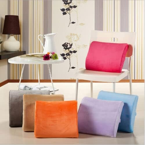 Bookishbunny Comfortable Ergonomic Memory Foam Back Lumbar Support Cushion for Chairs Car Office Home with Removable Soft Velvet Cover (Grey)