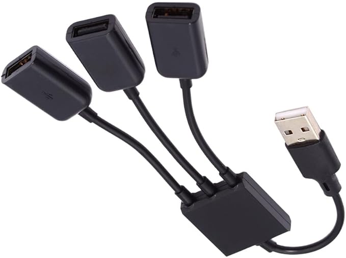 JSER USB 2.0 to 3 Ports Hub Expansion Expander Multiple Cable 480Mbps Bus Power for Laptop Notebook PC Mouse Flash Disk