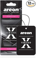 AREON X AXV03 Hanging Best Car Air Freshener Bubble Gum Scent, Paper Hanging Ornaments, Long Lasting Scent for Car or Home 12 Pack