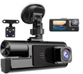 1080P 3Channel Dash Camera for Car Front and Rear Inside Dashcam Car Video Recorder,170°Wide Angle Vehicle Cam,WDR,G-Sensor,2’’ IPS Screen,Loop Recording,Night Vision (3Channel Dash Cam Without Card)