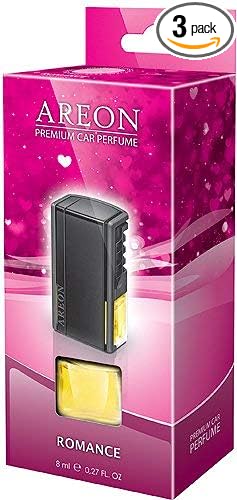 AREON ACP07 Car Perfume Luxury and Elegant 0.27 oz Vent Clip Car Air Freshener, Romance Scent (Pack of 3)