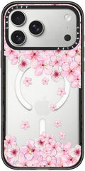 CASETiFY Impact iPhone 17 Pro Max Case [Slim/Compatible with Magsafe / 8.2 ft. 4X Military Grade Drop Protection] - Sakura Cherry Saturday - Clear Black