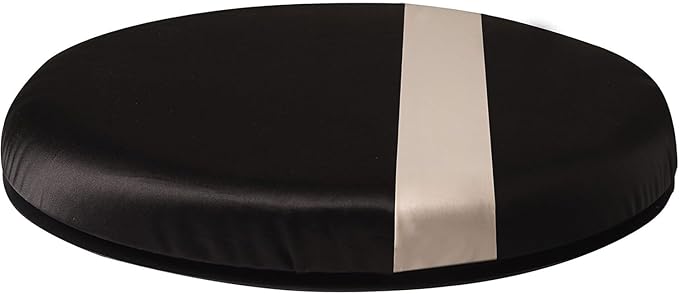 HealthSmart 360 Degree Swivel Seat Cushion, Chair Assist for Elderly, Swivel Seat Cushion for Car, Twisting Disc, Black with Tan Stripe, 15 Inches in Diameter