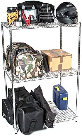 Omega 18" Deep x 36" Wide x 80" High 3 Tier Chrome Starter Shelving Unit