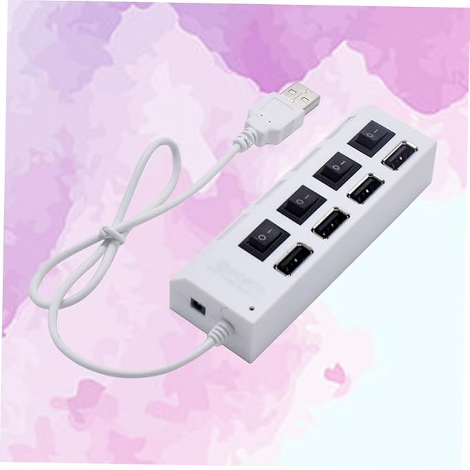 HOMSFOU 3pcs USB Hub Port Splitter Independent Compact USB Device Connector for Laptop and Travel Versatile White Design for Use