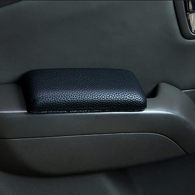 2pcs Car Arm Rest Elbow Pads, Auto Center Console Knee Cushion Adjustable Height Soft Leather Pad Knee Support Pad with Memory Foam for Universal Car Interior Accessories(Black)