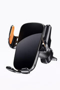 Car Phone Holder with Wireless Charger, Auto Clamping Car Mount, Fast Charging Phone Holder for iPhone & Android, Dashboard Windshield Air Vent Mount