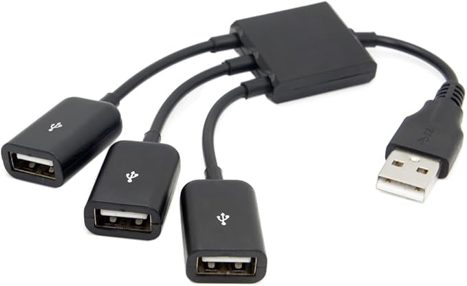 JSER USB 2.0 to 3 Ports Hub Expansion Expander Multiple Cable 480Mbps Bus Power for Laptop Notebook PC Mouse Flash Disk