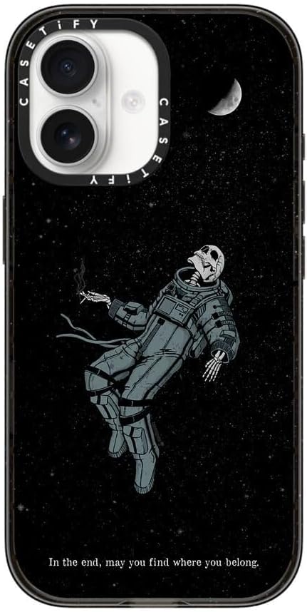 CASETiFY Impact iPhone 17 Case [Slim/Compatible with Magsafe / 8.2 ft. 4X Military Grade Drop Protection] - Somehow, Someday - Clear Black