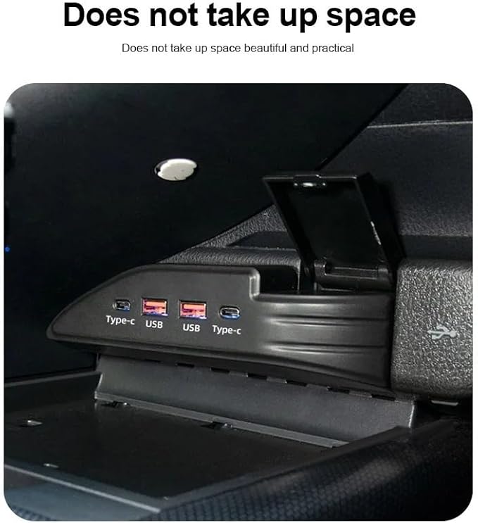 Compatible with Toyota Camry 2018-2023 USB Type-C Splitter Adapter Fast Charger Shunt Hub Docking Station Interior Product Accessories