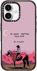 CASETiFY Impact Case for iPhone 16 [Slim / 8.2 ft. 4X Military Grade Drop Protection/Compatible with Magsafe] - Cowboy Quest - Clear Black