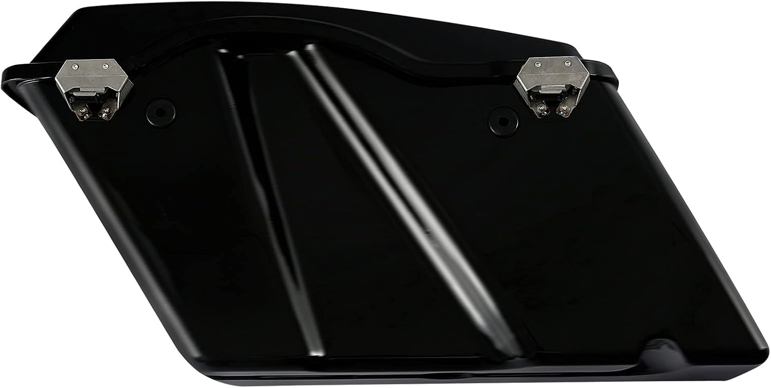 XFMT Matte Black Hard Saddlebags Saddle Bags Trunk W/Black Conversion Brackets For Harley Softail Heritage Classic Deluxe 1984-2017