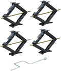 Bastion Distribution Four 30" Scissor Jacks with a Crank Handle | 5000lbs Capacity | Adjustable 5-30” Height | Leveling & Stabilizing | BJ-5000MSJ30