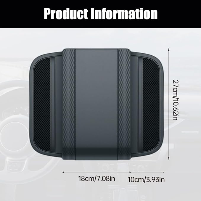 Universal Car Armrest Booster Cushion, 2024 New Memory Cotton Car Armrest Box Pad Auto Center Console Pad, Upgrade Waterproof Car Center Console Cover Pad Elbow Rest Box Covers (Black)