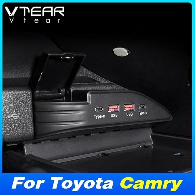 Compatible with Toyota Camry 2018-2023 USB Type-C Splitter Adapter Fast Charger Shunt Hub Docking Station Interior Product Accessories
