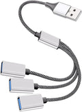 Portable USB Power Splitter Cable Male to Female Ports Compact USB Hub with Over Over-Voltage Protection for Laptop Car and Computer Use