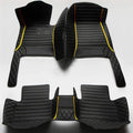 Custom Car Floor Mat Compatible with BMW Mercedes-Benz Toyota Cadillac Lexus Honda Infiniti Nissan Hyundai Kia Audi All Models Cars Sedans SUVs Automotive Mats (Black and Yellow bar)