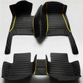 Car Floor Mats Automotive Floor Mats Vehicle Specific All Weather Protection Custom Compatible with Most of 98% Cars SUVs (Black with Yellow bar)