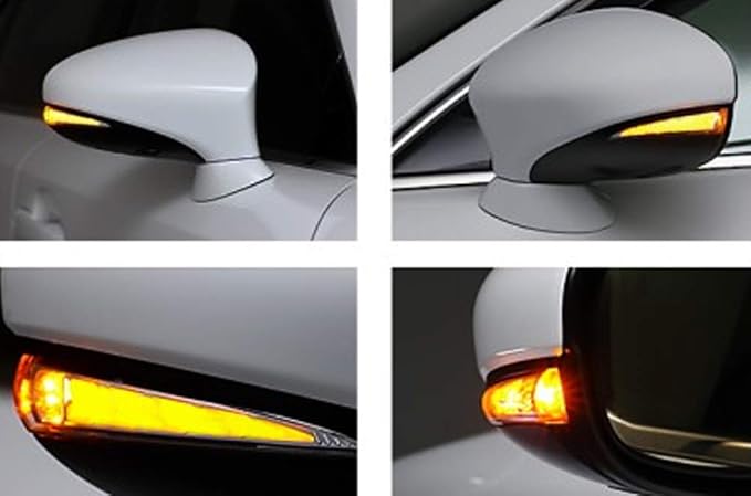 iJDMTOY Smoked Lens Dynamic Sequential Blink/Flow Full LED Outer Side Mirror Turn Signal Light Assembly Kit Compatible with Lexus is RC ES LS CT