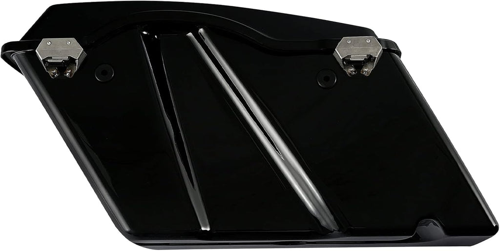 XFMT Vivid Black Hard Saddlebags Saddle Bags Trunk Black Latches W/Chrome Conversion Brackets For Harley Softail Heritage Classic Deluxe 1984-2017